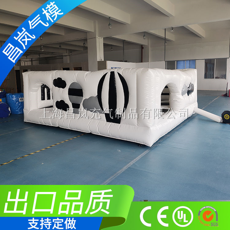 廠家專業(yè)定做 充氣黑白系列主題跳床LOGO字母四面圍墻 充氣城堡 兒童過(guò)家家親子餐廳樂(lè)園系列蹦床